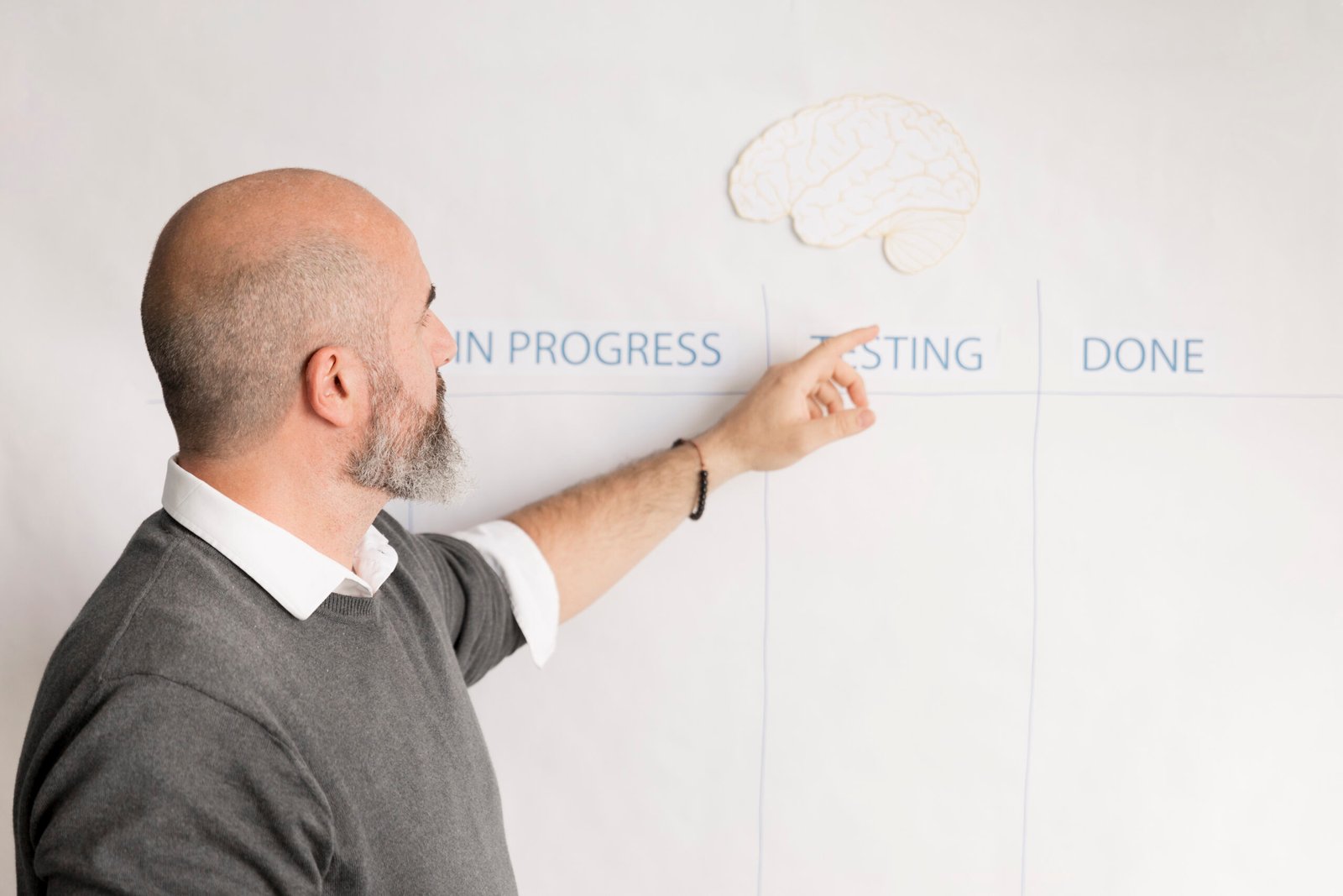 Hombre Barbudo Que Presenta Plan De Negocios Scaled